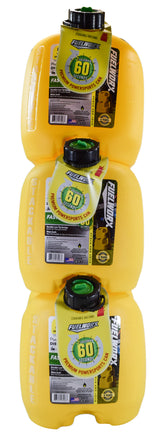 Fuelworx Yellow 5 Gallon Stackable Fast Pour Diesel Fuel Cans CARB Compliant Made in The USA (5 Gallon Diesel Cans 3-Pack)